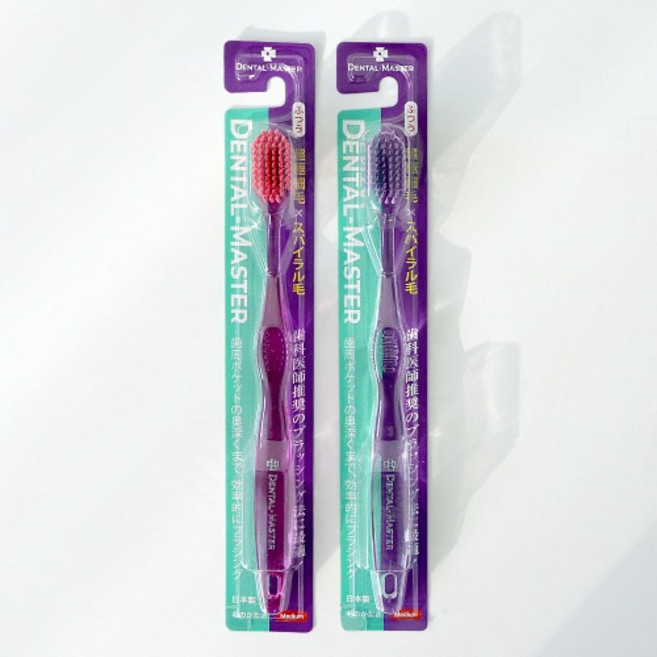 일본 스파이럴모 와이드 헤드 칫솔 (랜덤색상발송) 덴탈마스터 크리에이트 초극세모 치아 브러시, 2개, 1개입