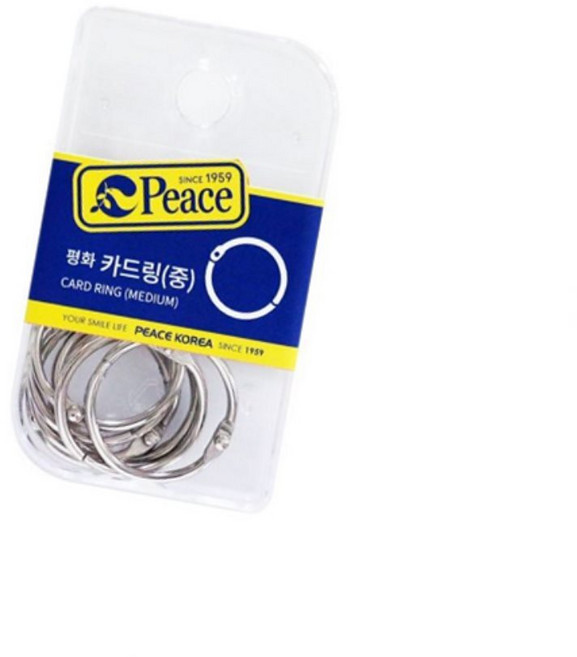 딜리고 평화 스틸 카드링 중 고리링 단어장 실버