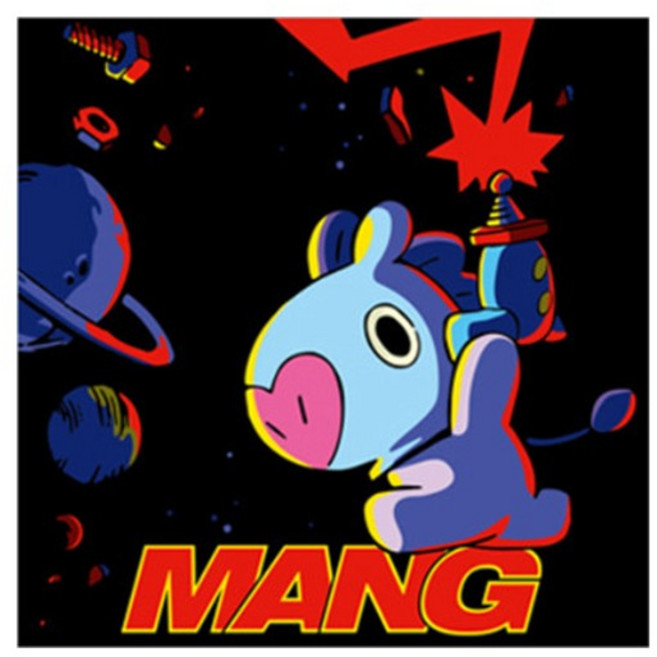 BTS BT21 스쿼드 망 보석십자수 캔버스 25x25cm, 없음