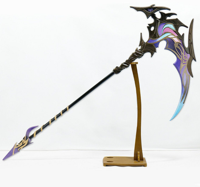 神印王座 聖采兒 cos道具 死神鐮刀 180cm 木和pvc 可拆分, 如圖所示, 1個