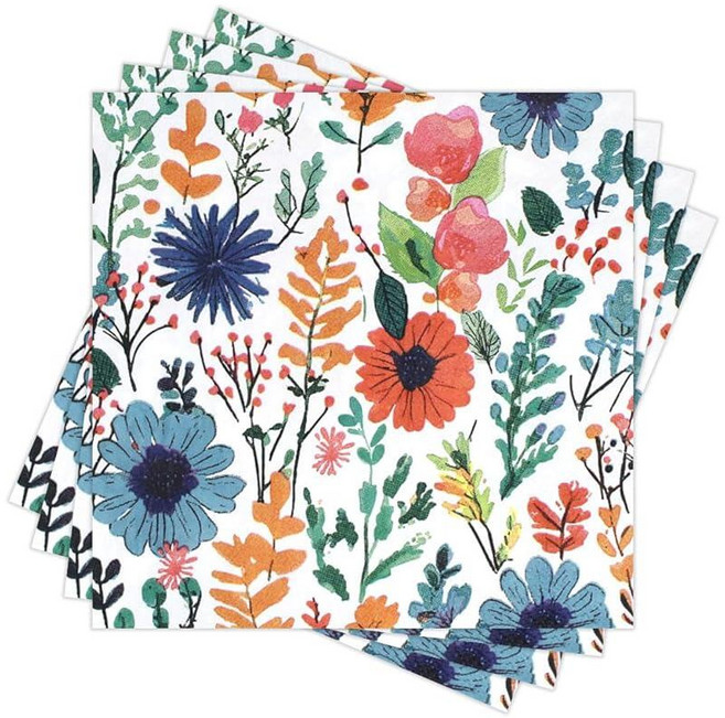 Floral Paper Napkins 80PCS Disposable Decorative Wildflower Dinner Napkins for Mother's day Part, Floral Paper Napkins, 80PCS Di