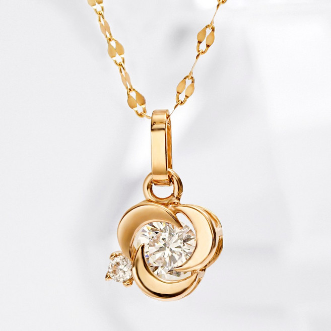 주리에떼 14K 18K 목걸이 로즈몬드 핑크골드 여자 데일리 여자친구 금목걸이