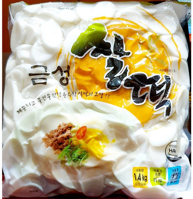 대량 쌀 떡국 떡 1400g 업소용 벌크 떡 가래떡 채, 10개, 1.4kg