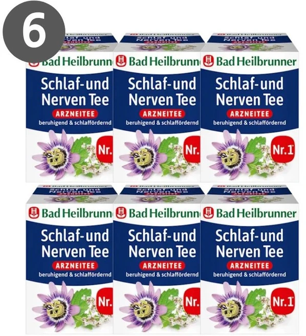 독일 바드하일브루너 Bad Heilbrunner 독일 수면 신경 차 티 허브차 건강차 Schlaf & Nerven Tee 8티백, 6개, 8개입, 1.75g - 쿠팡