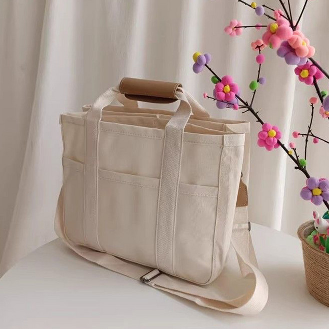 엑스비지 칸분리 대용량 캔버스가방