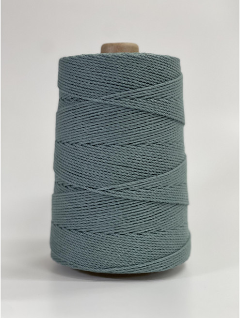 純棉染色三股2mm棉線 棉繩 500克 手工藝編織線材, 莫蘭迪綠, 1個