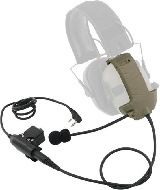 워커용 레이저 노이즈 캔슬링 헤드폰 에어소프트용 마이크 PTT（Tan）, Tan, Tan