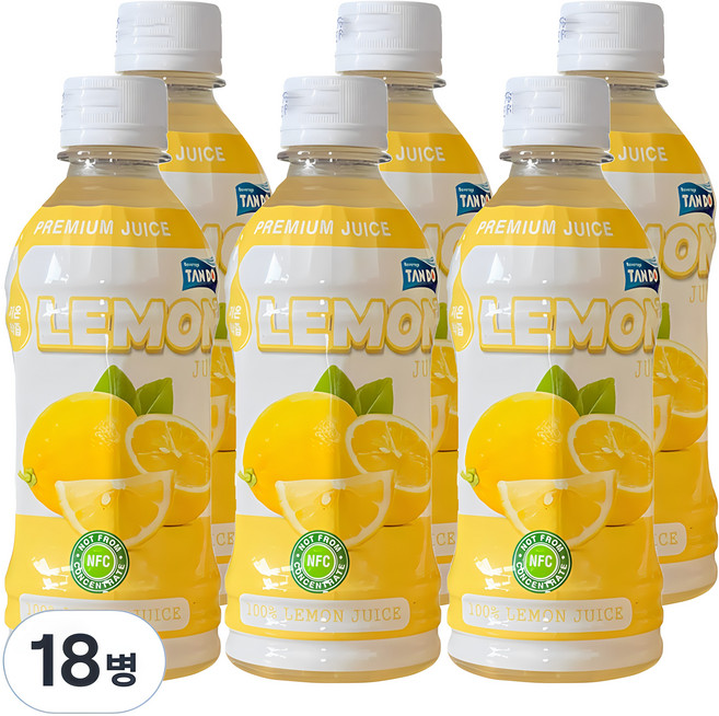 탄도 NFC 레몬 주스 100%, 350ml, 18개
