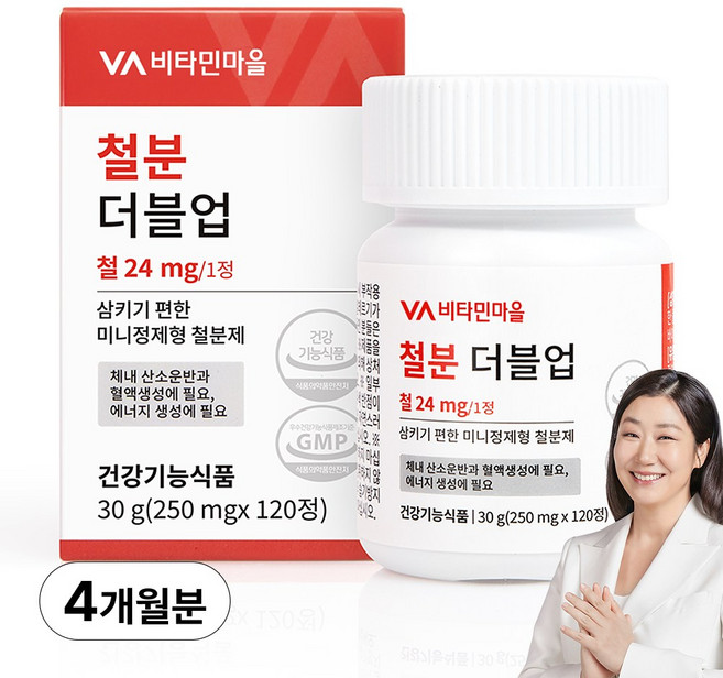 비타민마을 철분 더블업 미니 정제형 철분제, 120정, 1개