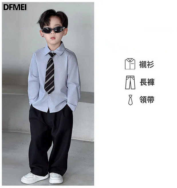 DFMEI 男童西裝套裝春季花童禮服寶寶主持人演出服兒童風小西服春裝