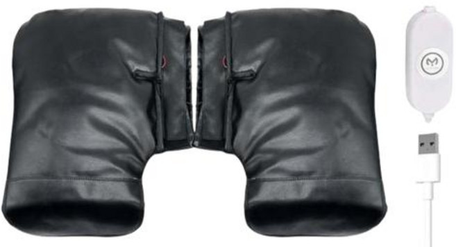 오토바이 열선토시 발열장갑 가열 핸들바 머프 3단계 설정 따뜻한 자전거 MTB 스쿠터용 USB 충전, 1)Black