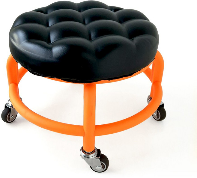 홈앤하비 저소음 앉은뱅이의자 이동식 작업 무빙 바닥 좌식 낮은 둥글뱅이 앉은뱅이 바퀴의자 청소 의자 엠보형 2가지 색상, 블랙