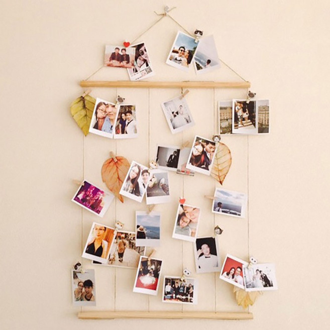 우드홈 원목 사진행거 포토보드 우드 포토 벽장식, 우드