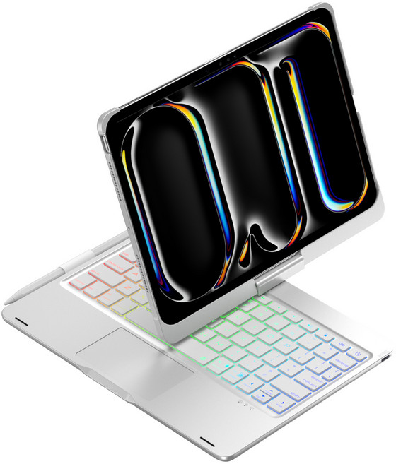 매직 키보드케이스 아이패드 전기종360도 회전, 블랙, 1개