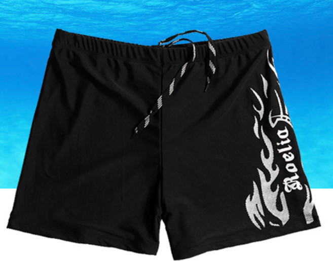 로미홀리 - 남성 사각 수영복 팬츠 불꽃무늬 편한 수영복 바지 -k315, 그레이불꽃무늬