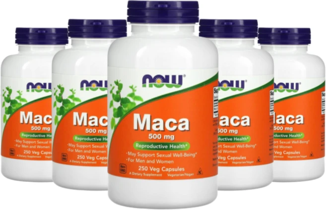 NOW FOODs 500mg 마카 나우푸드 로우 Maca 베지 캡슐 페루, 250정, 5개 - 쿠팡
