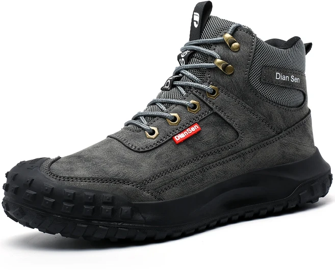 남성용 안전 작업화 스틸 토 내구성 있는 방수 밑창 패션 부츠 단조