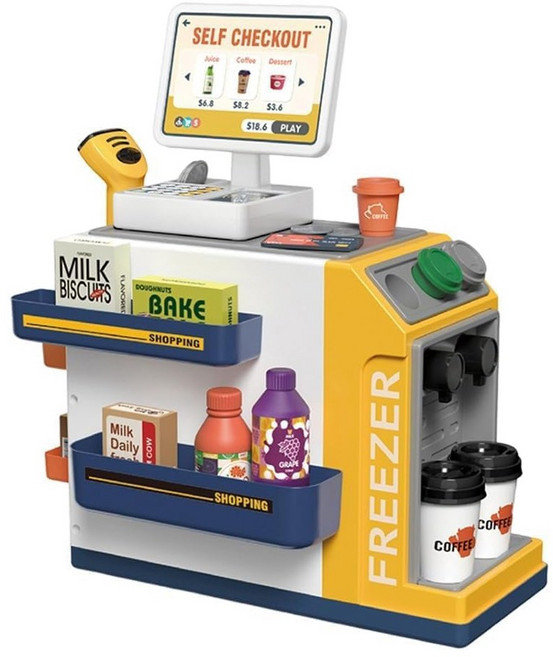 兒童聲光超市收銀機玩具, 黃色