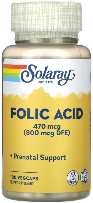 Solaray 엽산 470mcg 베지 캡슐 100정(캡슐 1정당 470mcg), Solaray엽산470mcg베지캡슐100정캡슐1정당47, 1개, 100정 - 쿠팡