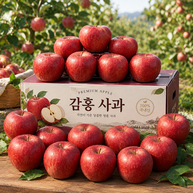 [최대22브릭스] 우수농가선정 고당도 감홍 사과, 1박스, 5kg