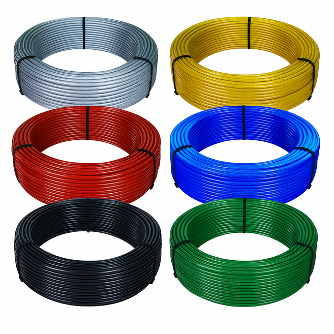 케이에스로프 코팅와이어 국산 PVC 로프 100M, 투명코팅, 1개