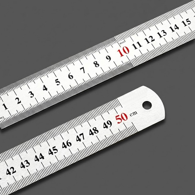 미로나 눈금선명 고강도 직자 50CM, 1개, 실버