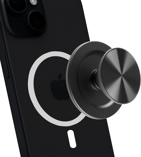 위어셀 맥세이프 그립 스마트톡 스틸 디자인, 1개, 블랙