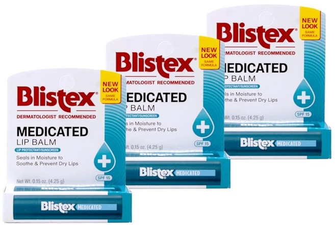 Blistex 약용 립밤 레귤러 SPF 15 3개 팩, Blistex 약용 립밤, 레귤러, SPF 15, 3개 - 쿠팡