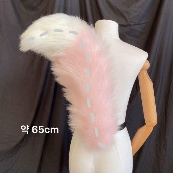 구미호 전동 꼬리 여우꼬리 코스프레 분장 움직이는 소품 코스튬, 1개, 린나 벨 테일 핑크 65cm 프리 벨트