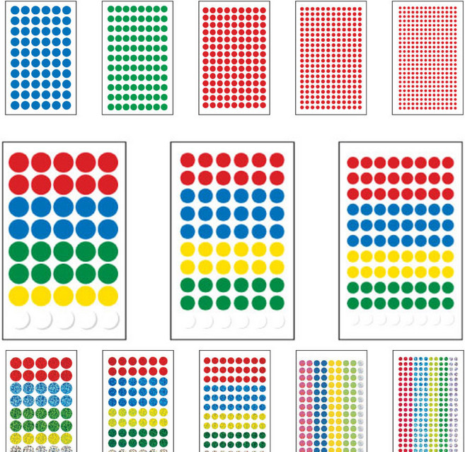 세모네모 견출지 원형스티커 17종 모음(선택구매), 10-330, 청색