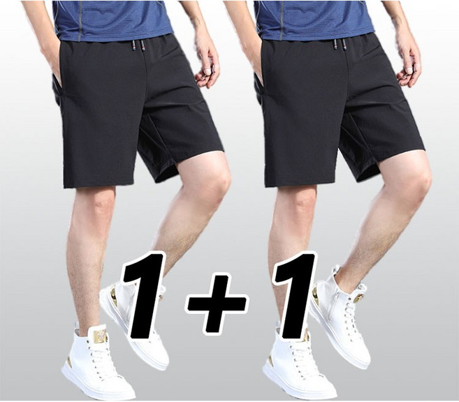 남성 반바지 1+1 여름용 속건성 트레이닝 스판