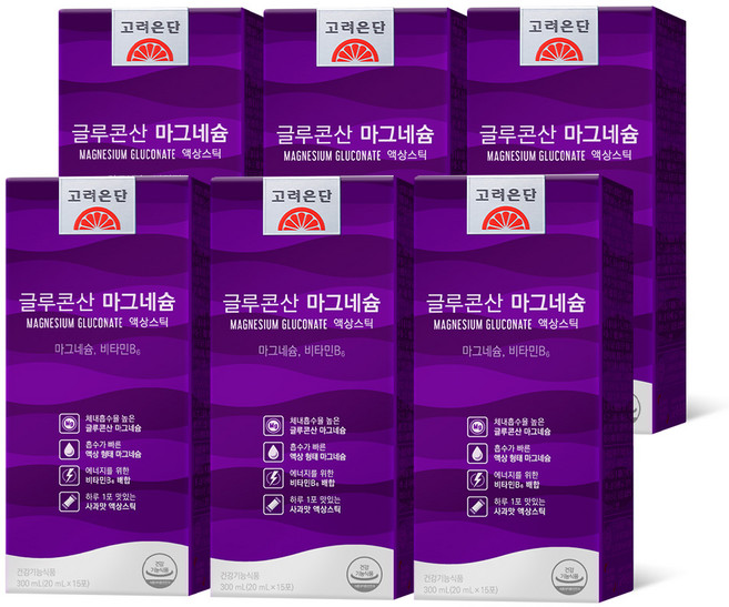 고려은단 글루코산 마그네슘 액상스틱, 6개, 300ml