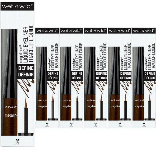 웻앤와일드 메가라이너 리퀴드 아이라이너 3.5ml, Dark Brown, 6개