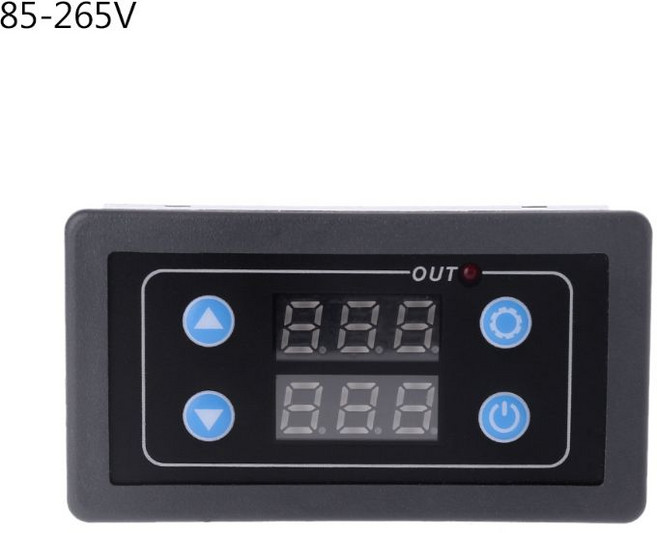 LED 디지털 타이머 제어 릴레이 스위치 트리거 지연 스위치 보드 지연 타이머 스위치 DC 12V/AC110V/220V 용 조절 가능, 85-265V, 1개