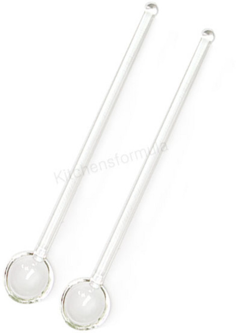 Bestra 홈카페 원형 롱 유리머들러, 원형 투명, 2개