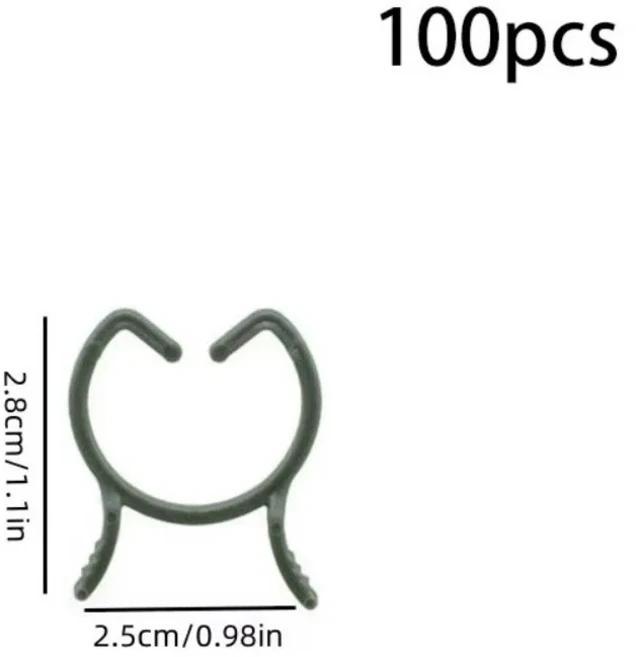 100개입 그린 가든 식물 클립 세트 플라스틱 링 수직 홀더 덩굴 정원 채소 재배용, 02 100pcs M