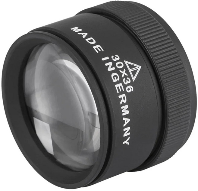 30X 36mm 확대경 K9 광학 렌즈 휴대용 루페 시계 동전 우표 보석 검사용, 1개, Black