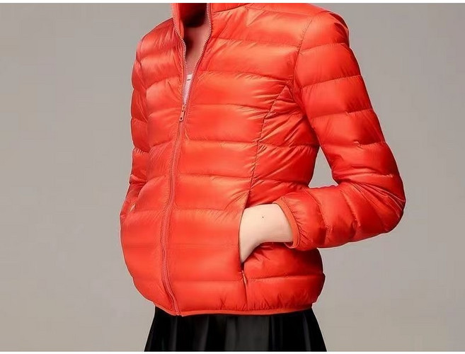 쌍천 얇은 패딩 남녀 쇼트 후드 하이넥 슬림 숏 코트 여성 빅사이즈 Y25101210