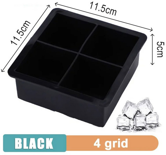 15 160 그리드 얼음 트레이 금형 거대한 점보 대형 식품 등급 실리콘 아이스 큐브 스퀘어 DIY 메이커