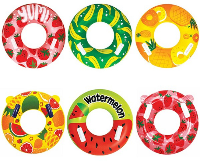 라온토이 딸기 수박 트로피칼 파인애플 바나나 스트로베리 과일 손잡이 튜브 물놀이 여름휴가 계곡 수영, 딸기70, 1개