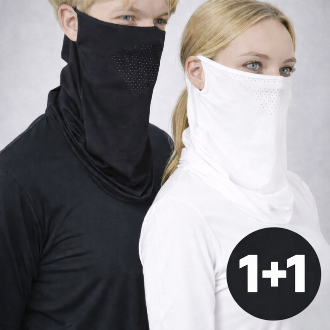 에센셜 자외선차단 스포츠 골프 마스크 1+1, 화이트+화이트, 1개, 2개입