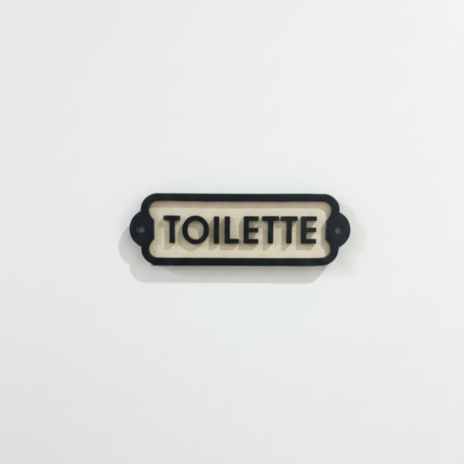 빈티지 자작나무 화장실 양각 문패 TOILETTE | 카페 매장 인테리어 도어사인 | 감성 표지판, 우드