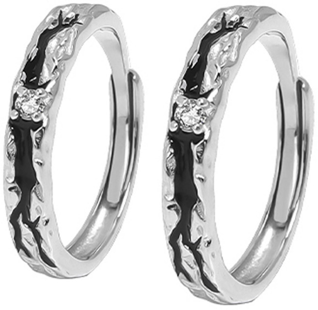 LOVFAS S999순은사랑의 심연에 빠진 커플링 여성 은반지 순은999 남자 반지