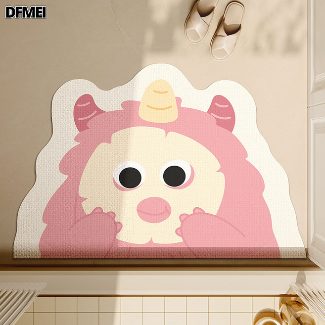 DFMEI 可愛軟硅藻泥廁所地墊防滑腳墊老人孕婦小孩浴室進門洗手檯防滑墊, 80*120cm【浴室/入戶通用】