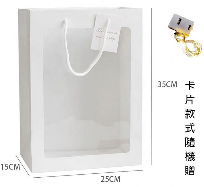 庫洛米造型絨毛玩偶花束 附贈提袋 生日禮物 畢業禮物 情人節禮物, 1個, 加購透明櫥窗袋+燈串+卡片