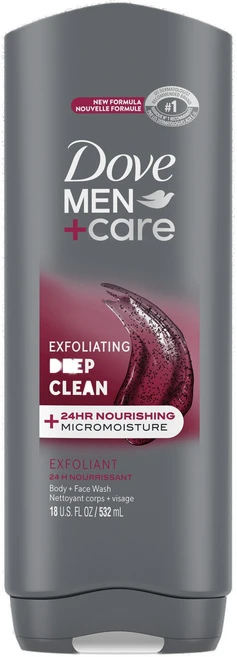 도브 멘+케어 각질제거 딥 클린 바디 앤 페이스 워시, 1개, 532ml - 쿠팡