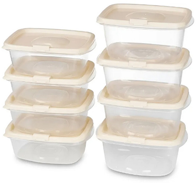 DAMDA 담다톡 전자레인지 보관용기 냉동밥, 1세트, 직사각8p