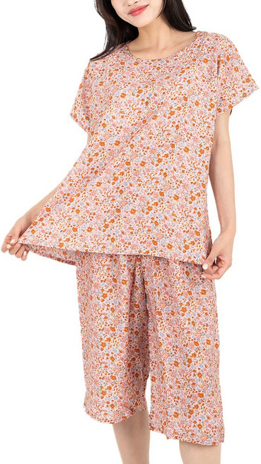 시크나인 여성 인견 잠옷 상하 세트 여름 홈웨어 꽃무늬 6종