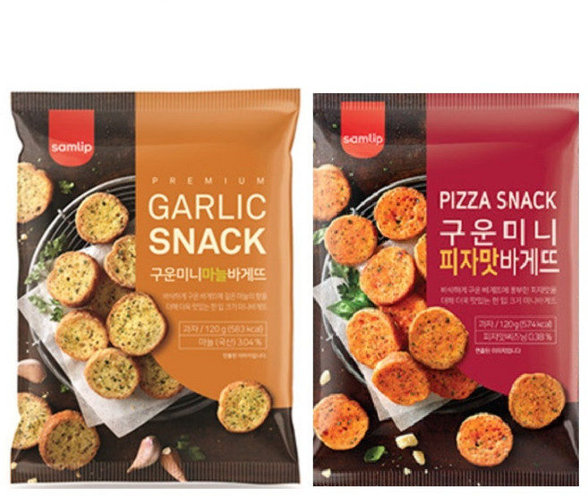 삼립 구운 미니 바게뜨 12봉 1세트(마늘바게뜨 6봉+피자맛바게뜨 6봉), 1세트, 120g