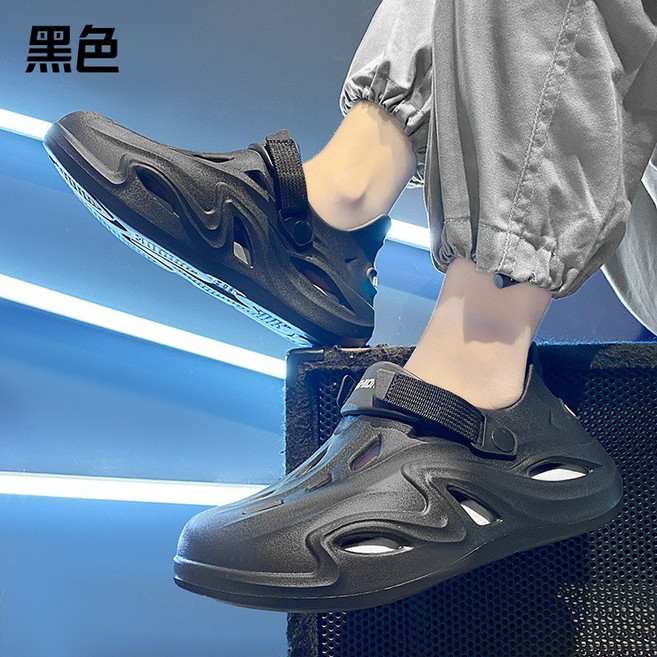 AJKC 男女EVA洞洞鞋 溯溪鞋 戶外休閒沙灘鞋 防滑包頭涼拖鞋